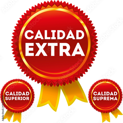 Quality seal in spanish. Br...