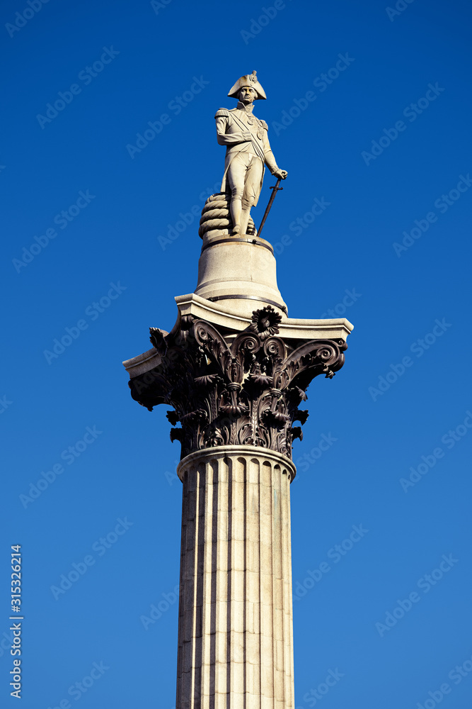 Nelsons Column, Trafalgar Square, London, England, United Kingdom