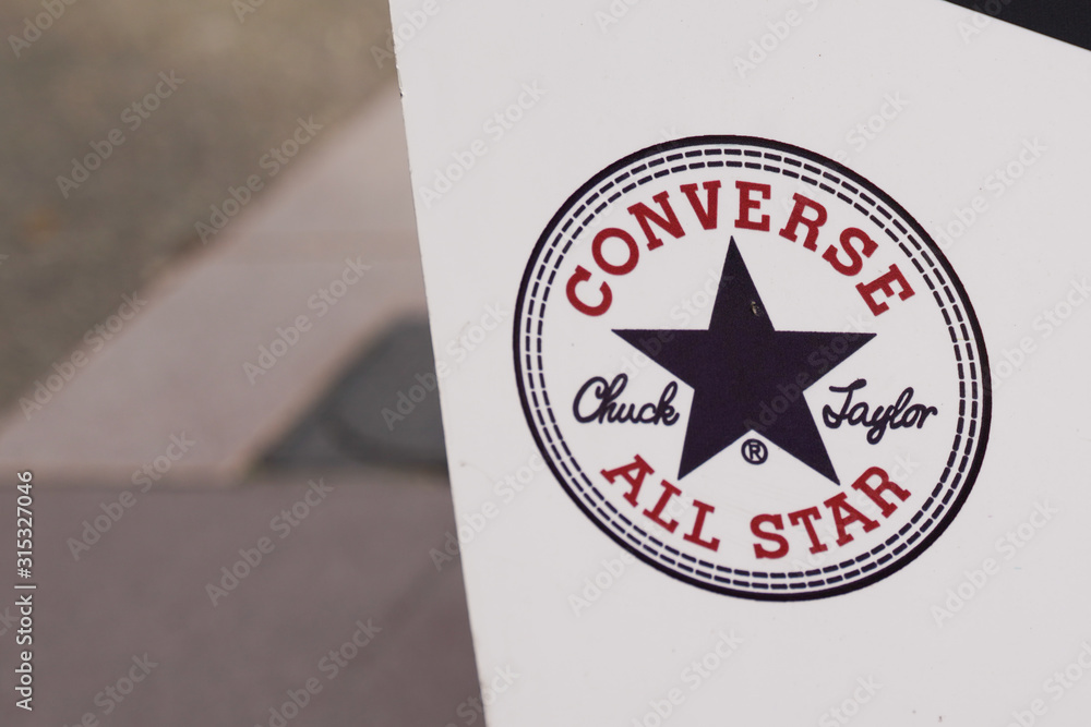 Transistor meel kan zijn Converse All Star logo sign shoes shop American shoe store company  sportswear lifestyle brand footwear Stock Photo | Adobe Stock
