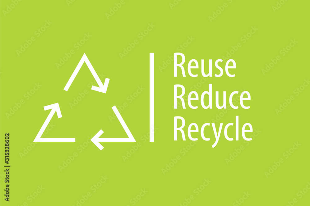 Reduce Reuse Recycle poster. Clipart image isolated on white background ...