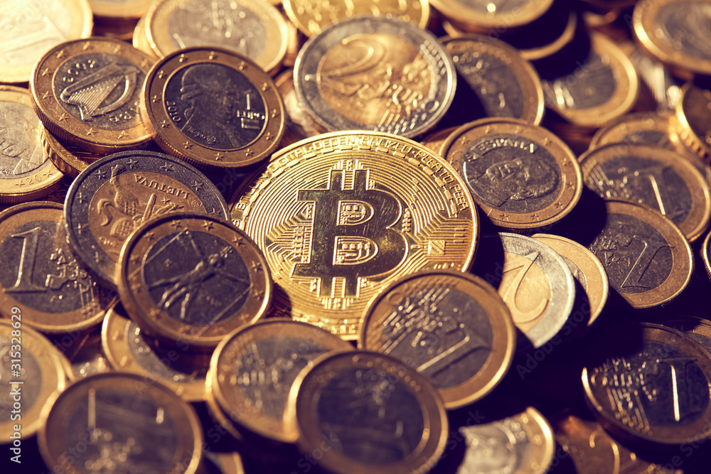 golden bitcoin, conceptual image for crypto currency golden bitcoin, conceptual image for crypto currency