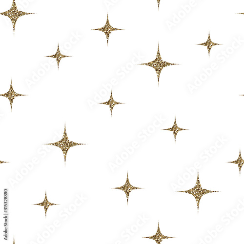 seamless gold wink glitter pattern on white background