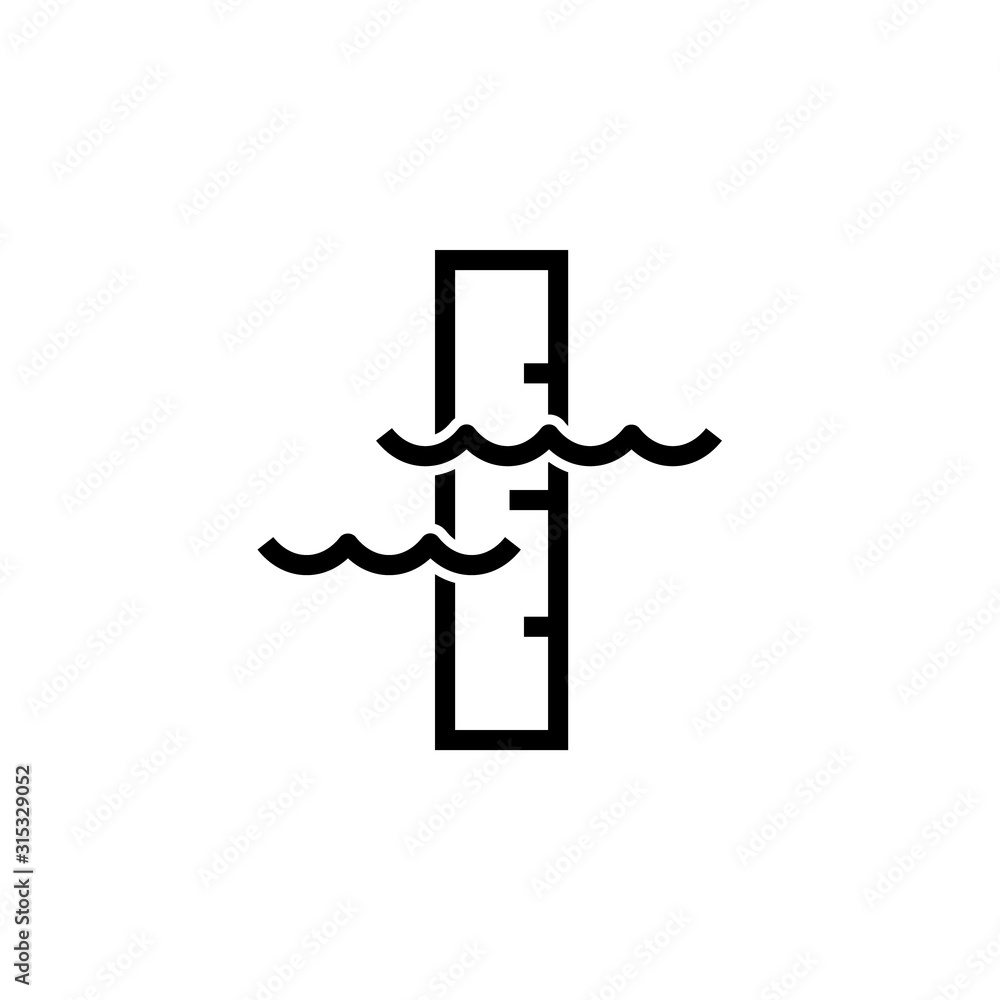Water level sensor icon. Clipart image isolated on white background