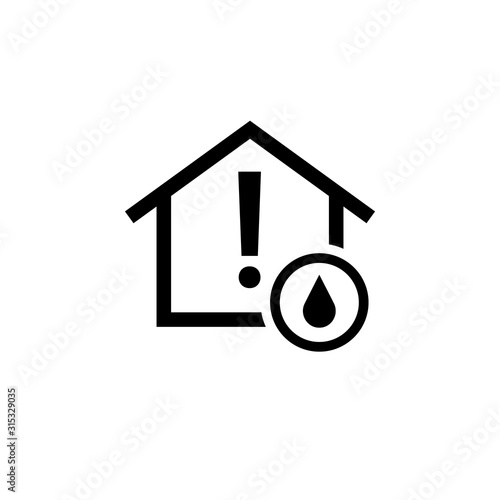 Water leak sensor outline icon. Clipart image isolated on white background
