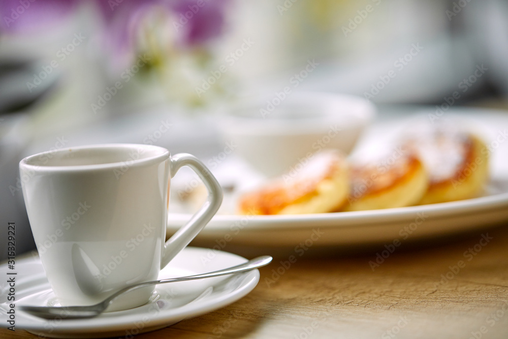 breakfast in the cafe with coffee breakfast in the cafe with coffee