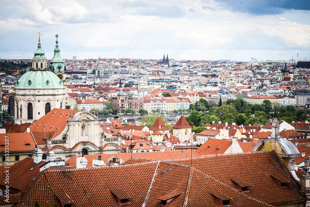 panoramic view of Prague city