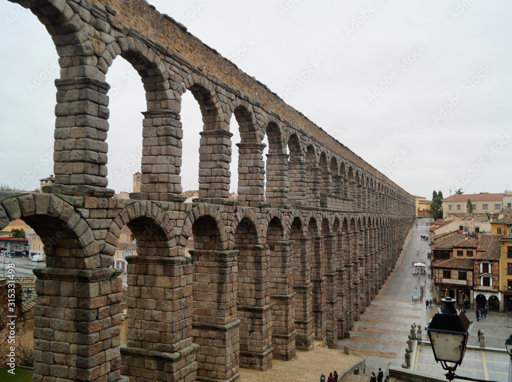 Roman Aqueduct in Segovia, Spain