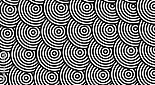 Geometric pattern with stripped circles vector design.