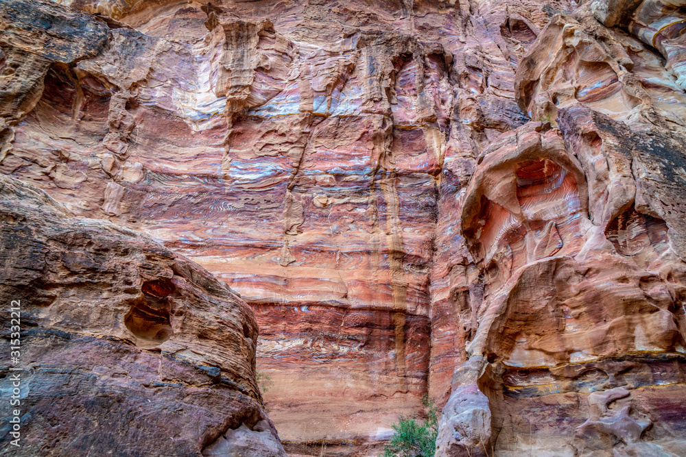 Naklejka premium Typical Rocks in Petra, Jordan