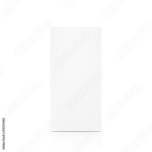 Realistic cardboard box mockup. Front view. Vector illustration. Can be use for food, medicine, cosmetic and other. Ready for your design. EPS10.	