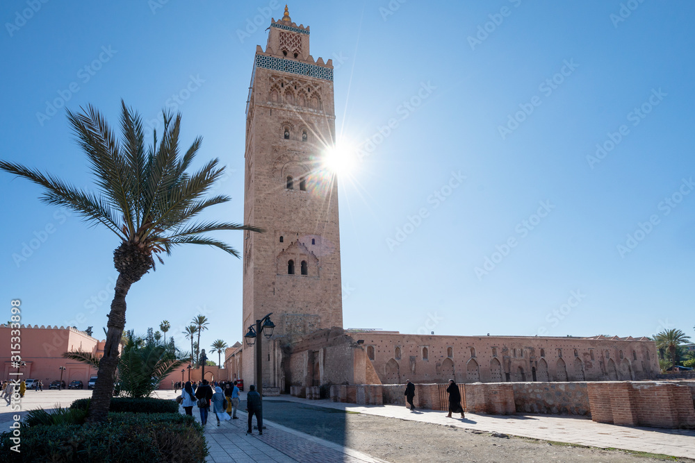 Fototapeta premium Mosque from 12th century in old town of Marrakech, Morocco