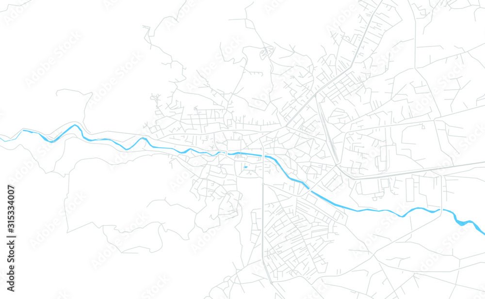 Peje / Pec, Kosovo bright vector map