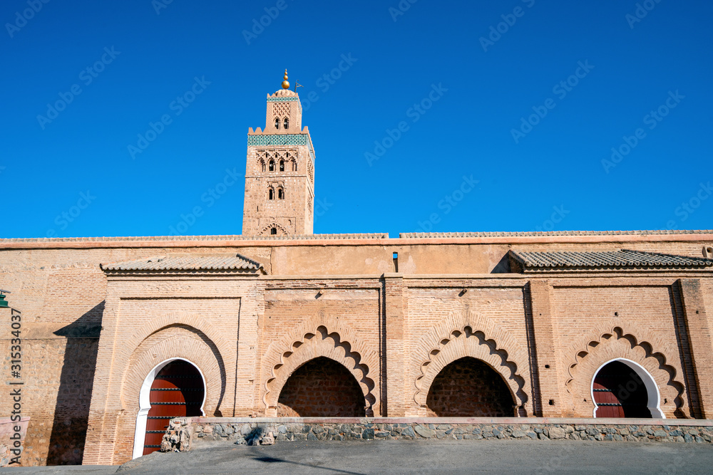 Mosque from 12th century in old town of Marrakech, Morocco