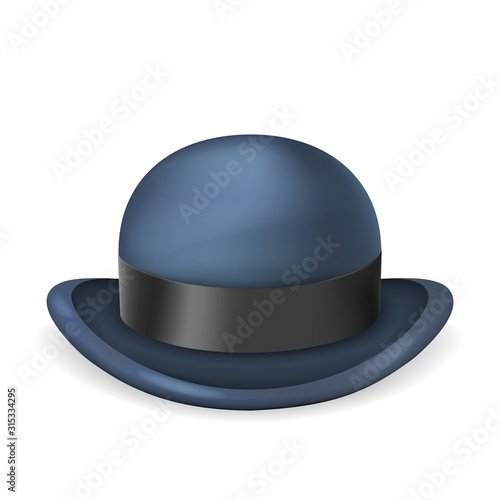Gentleman bowler hat 3d isolated vintage design vector illustration