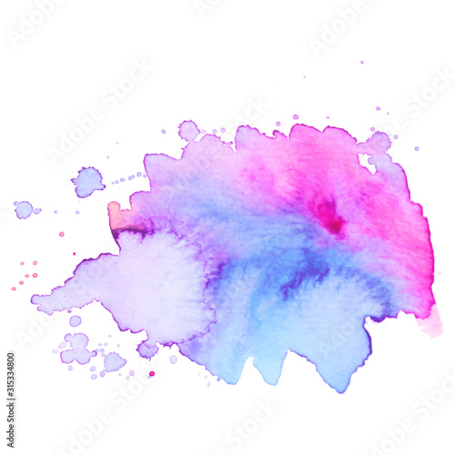 Watercolor brush paint paper texture vector isolated splash on white background for banner, poster, wallpaper.