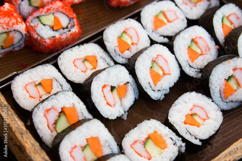 Japanese cuisine. Sushi background