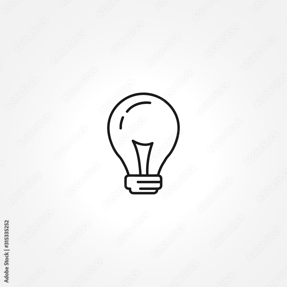 bulb icon on white background bulb icon on white background