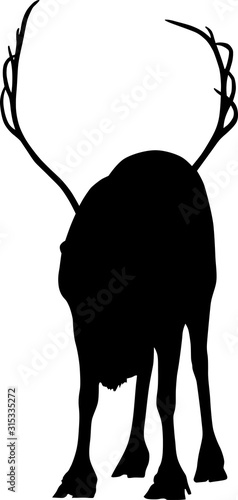 reindeer one black outline isolated on white
