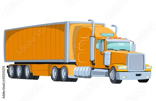 Cool semi trailer truck with sleeper towing