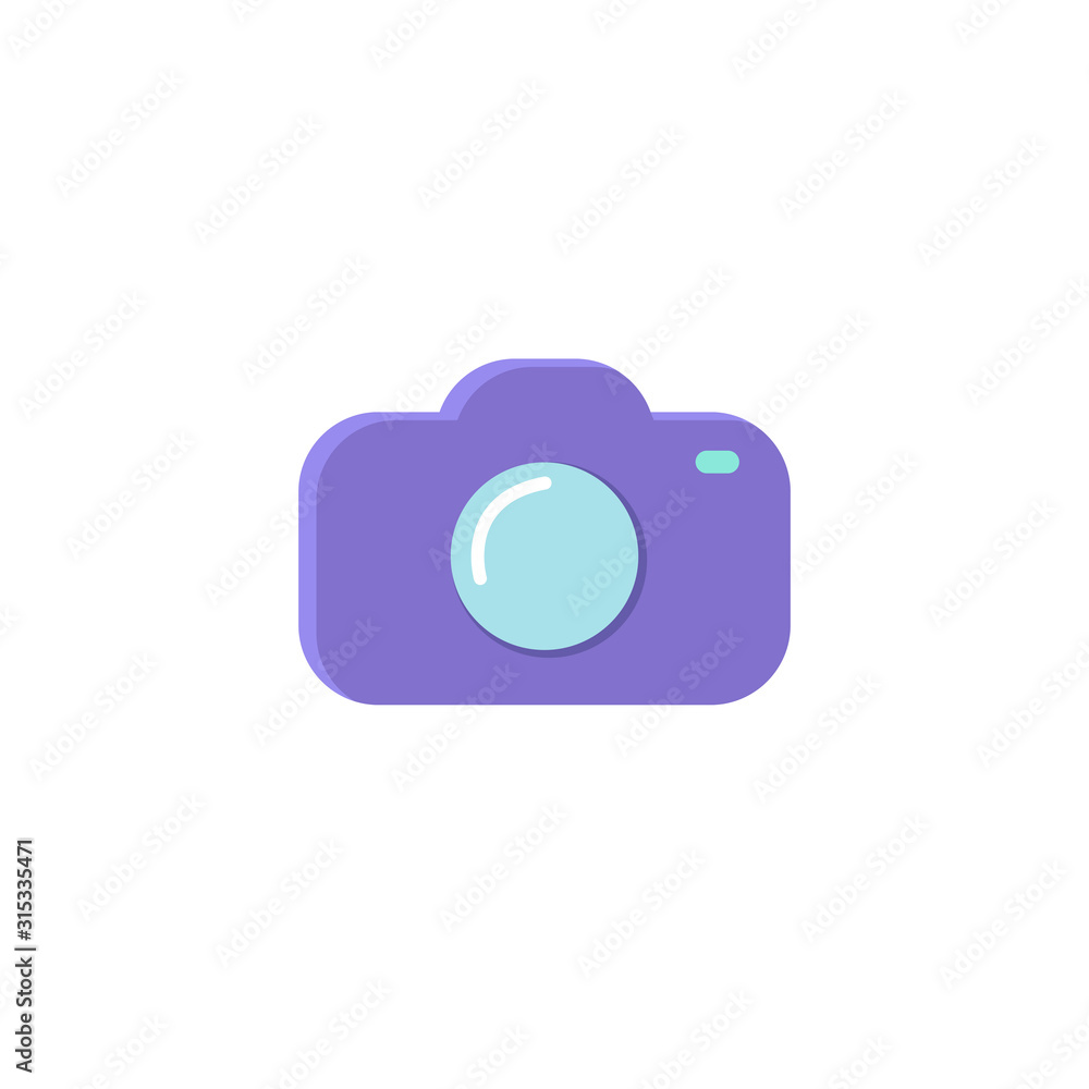 Camera colorful flat icon on white background Camera colorful flat icon on white background