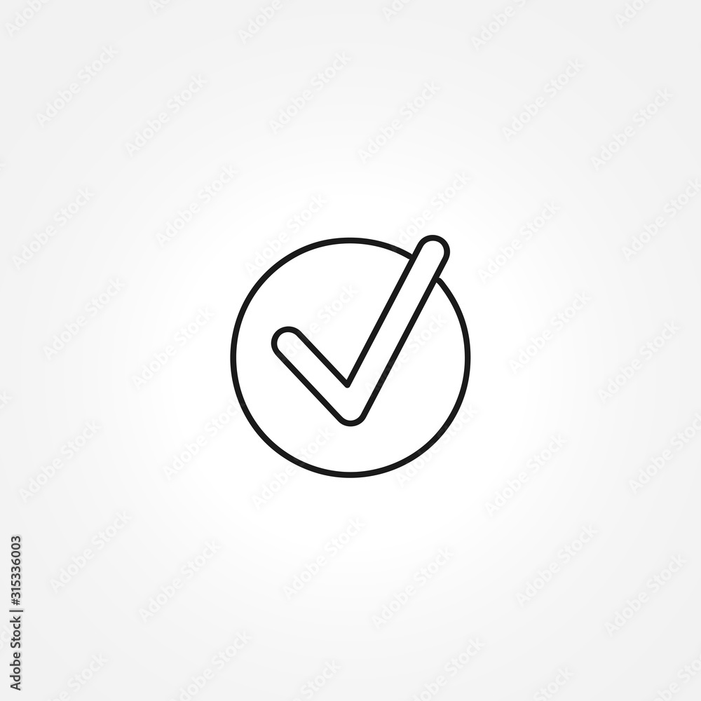 Check mark icon on white background Check mark icon on white background