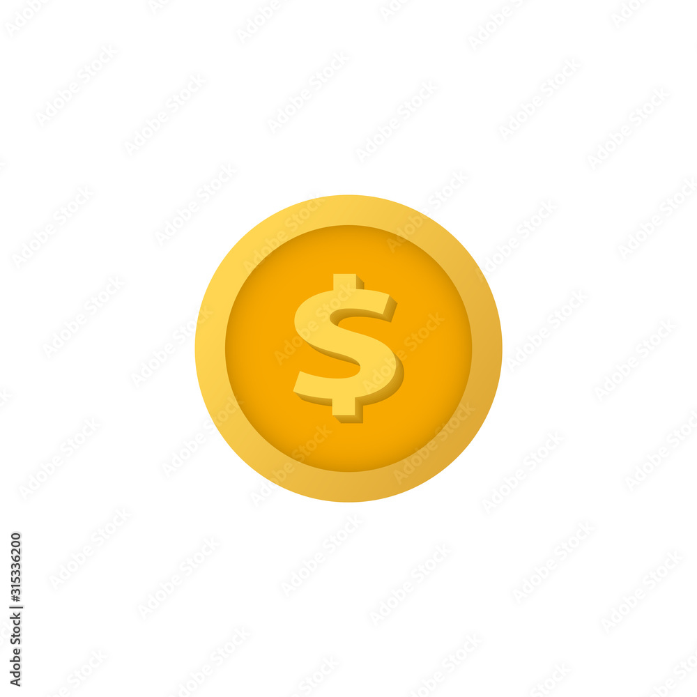 coin flat style element illustration. cartoon design on white background coin flat style element illustration. cartoon design on white background