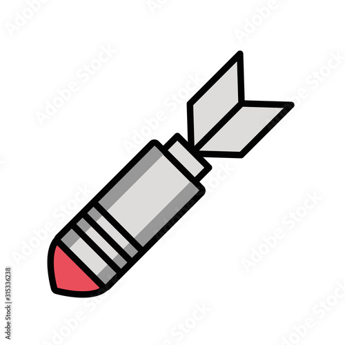 rocket military force isolated icon