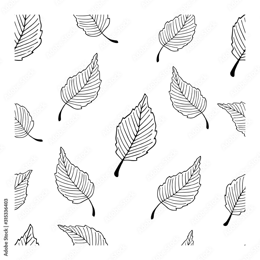 custom made wallpaper toronto digitalVector floral design pattern with leaves. Vector floral template on white background.Hand-drawn flower. Design greeting card and invitation of holiday. Line art vector illustration.