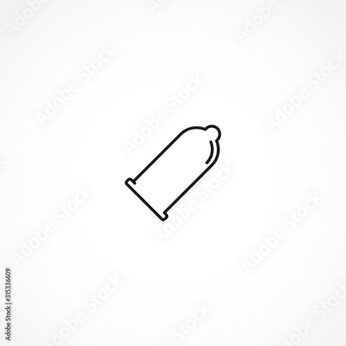 Condom vector icon on white background