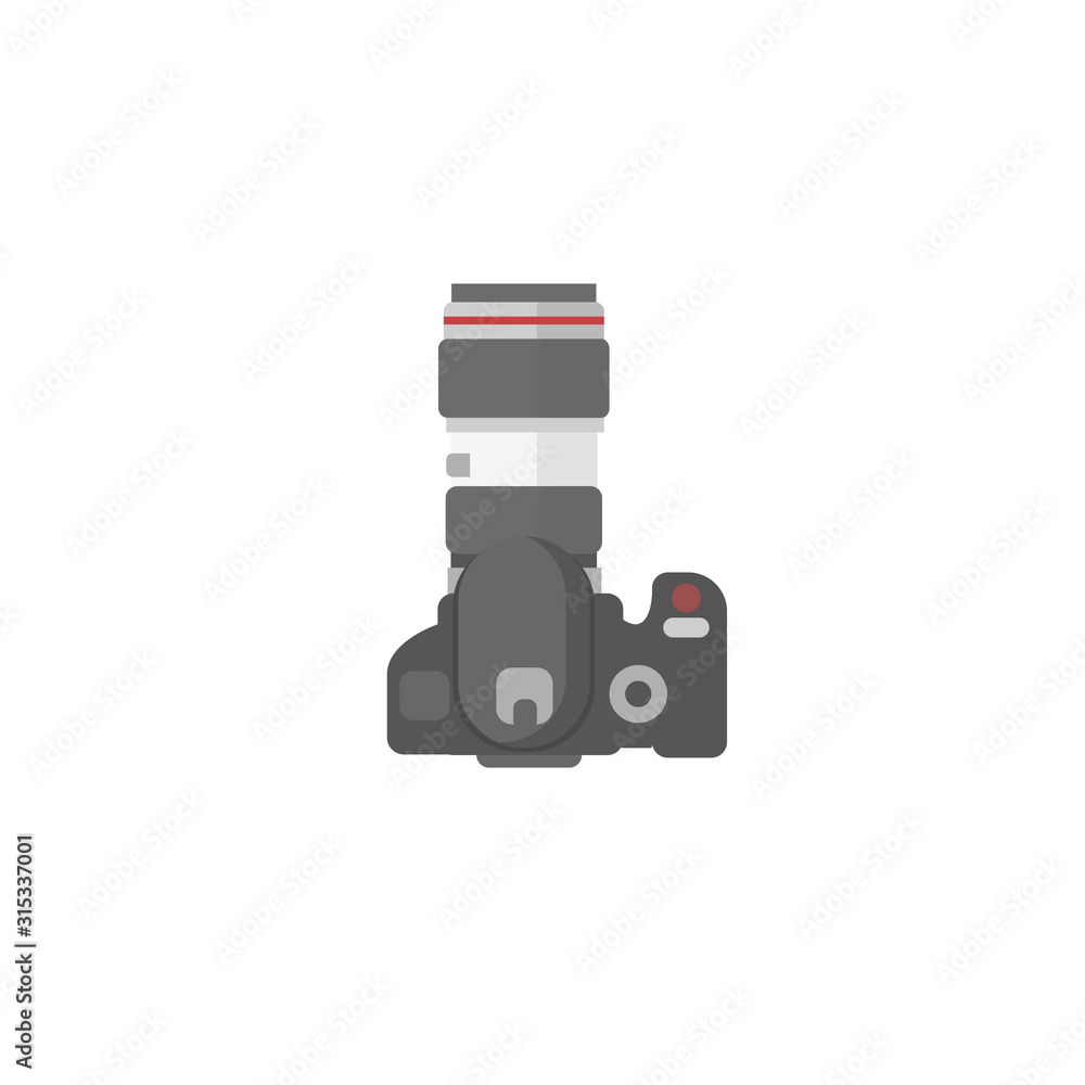 digital camera colorful flat icon on white background digital camera colorful flat icon on white background