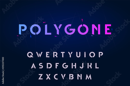 Decorative alphabet, rounded stencil sans serif style letters. Vector illustration.