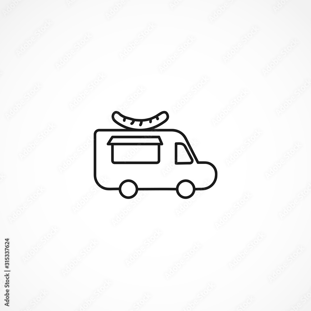 food truck vector icon on white background food truck vector icon on white background