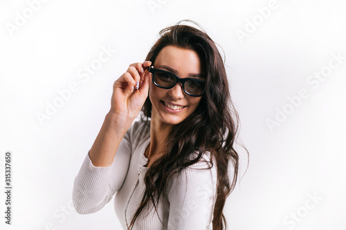girl with 3d glasses and a smile