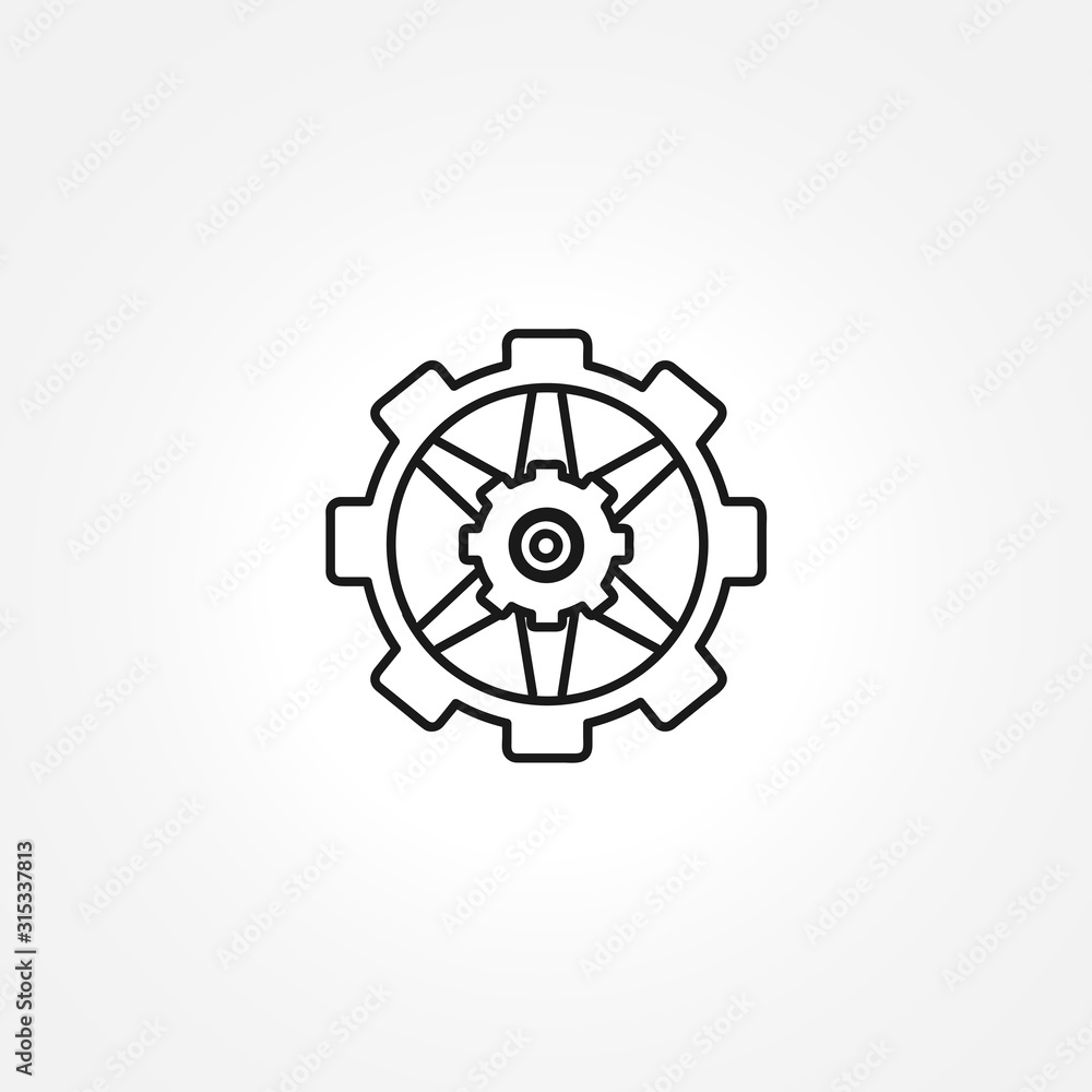 gear icon. mechanism icon on white background gear icon. mechanism icon on white background