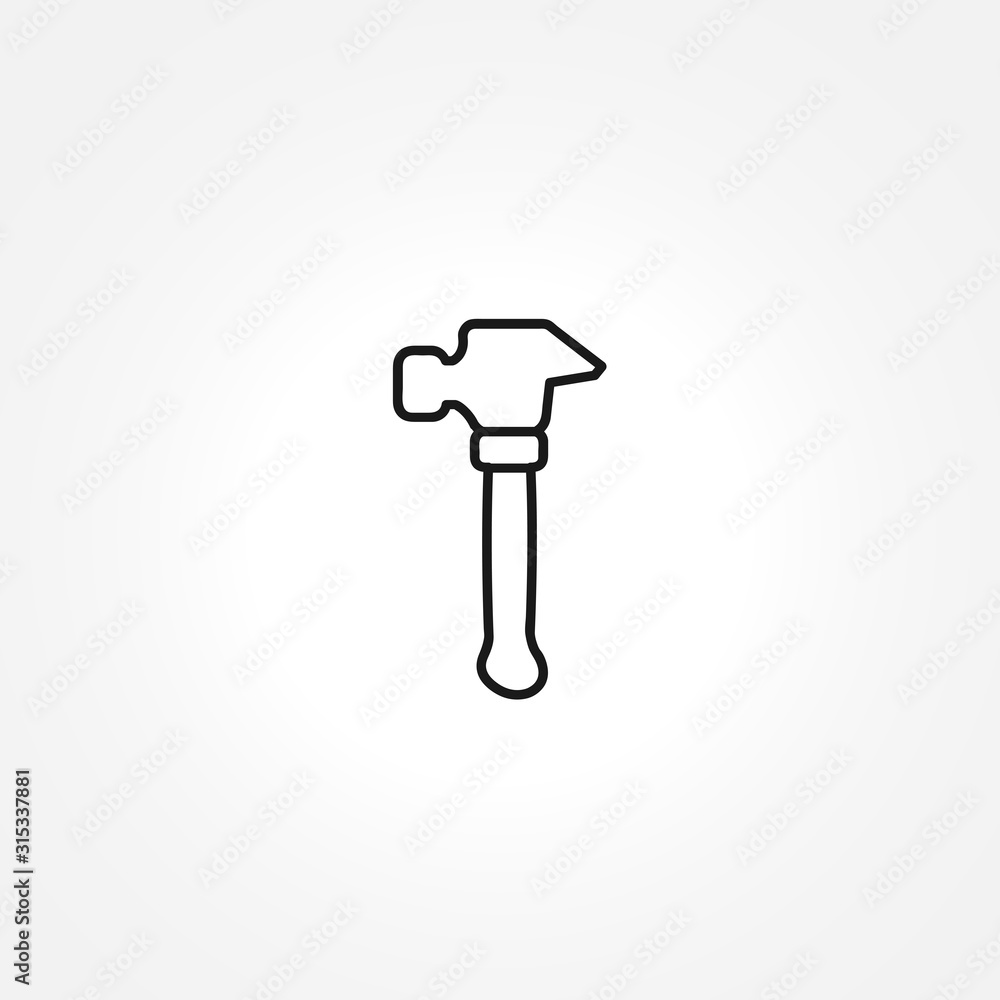 hammer icon on white background
