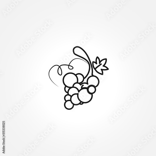grapes icon on white background