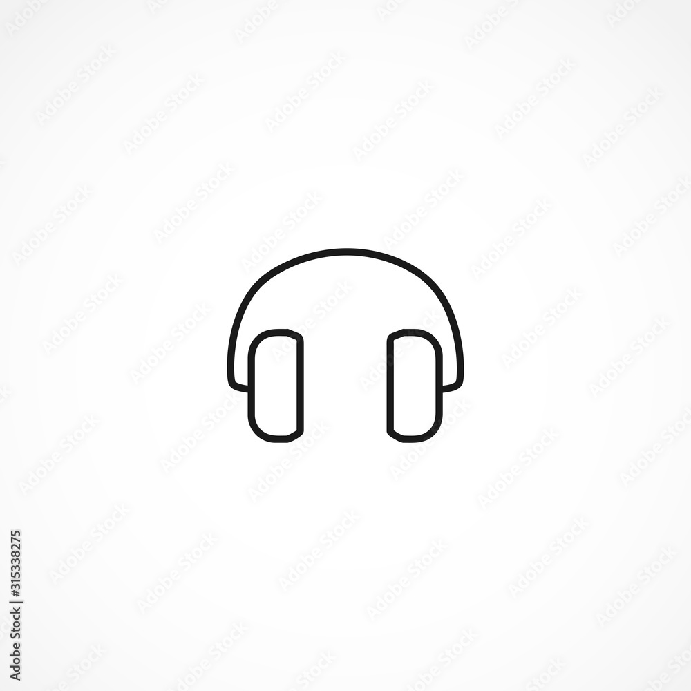 headphones vector icon on white background headphones vector icon on white background