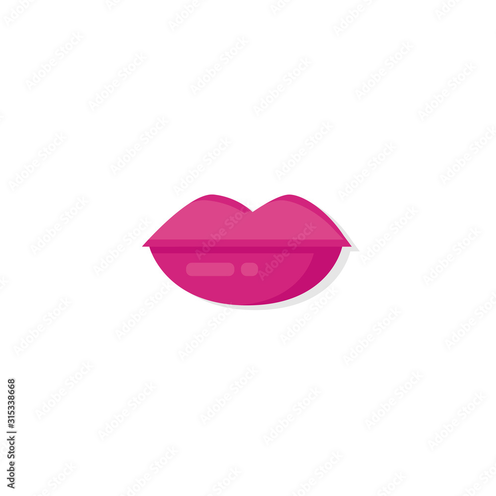 Lips flat icon on white background Lips flat icon on white background
