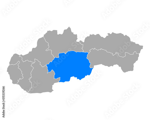 Karte von Banskobystricky kraj in Slowakei
