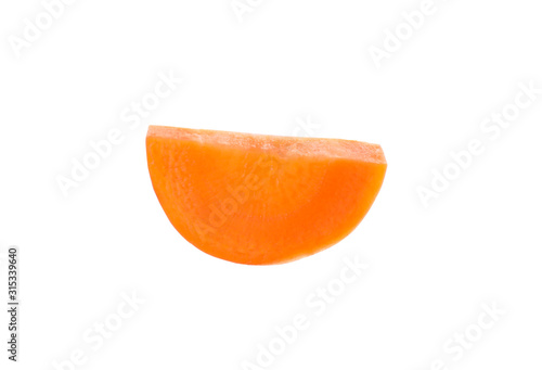 Piece of fresh ripe carrot isolated on white