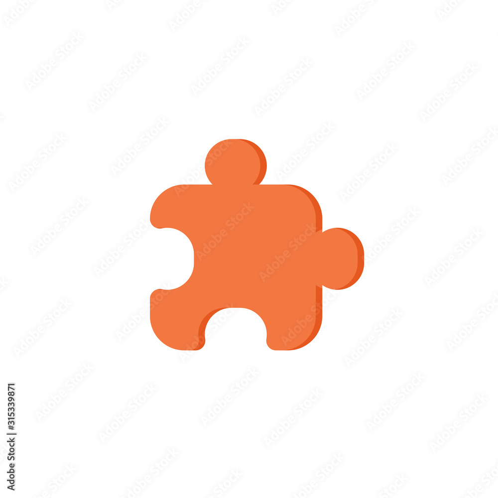 Puzzle colorful flat icon on white background Puzzle colorful flat icon on white background