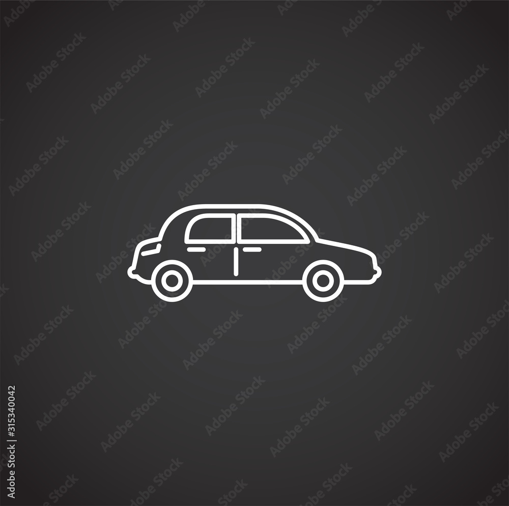 Car icon outline on background for graphic and web design. Creative illustration concept symbol for web or mobile app