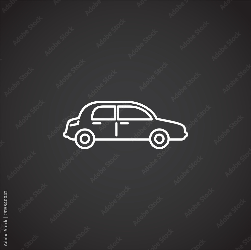 Car icon outline on background for graphic and web design. Creative illustration concept symbol for web or mobile app Car icon outline on background for graphic and web design. Creative illustration concept symbol for web or mobile app