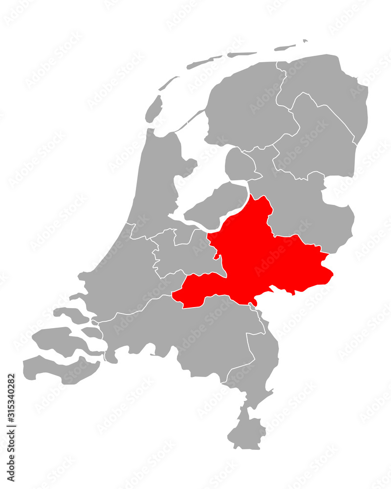 Karte von Gelderland in Niederlande