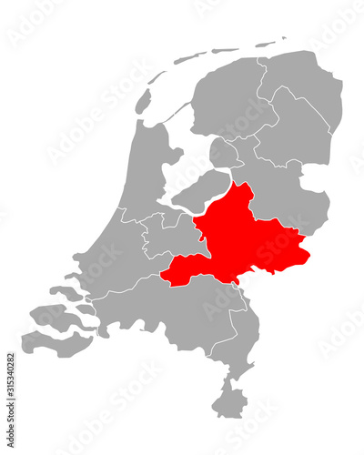 Karte von Gelderland in Niederlande