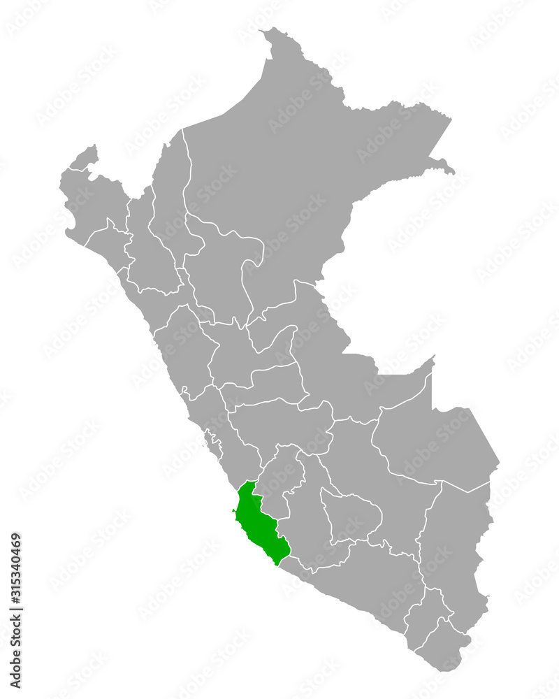 Karte von Ica in Peru