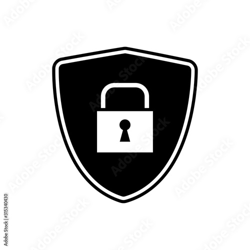 Security icon in flat style. Shield security symbol for your web site design, logo, app
