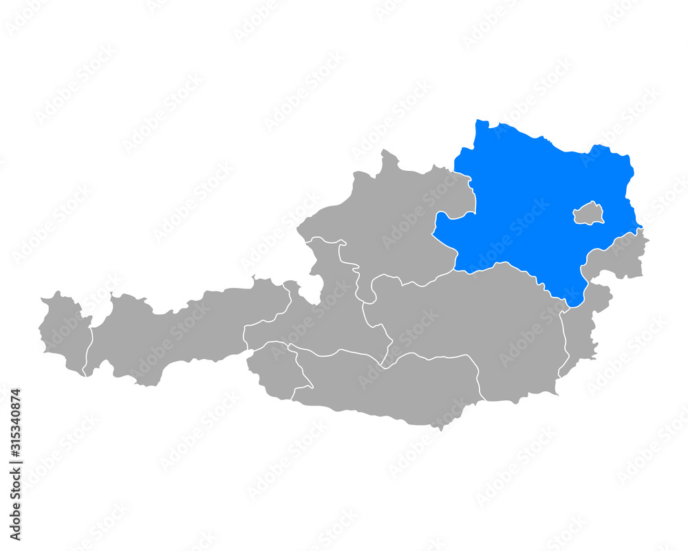Karte von Niederösterreich in österreich