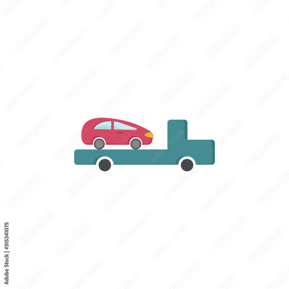 tow truck flat icon on white background tow truck flat icon on white background