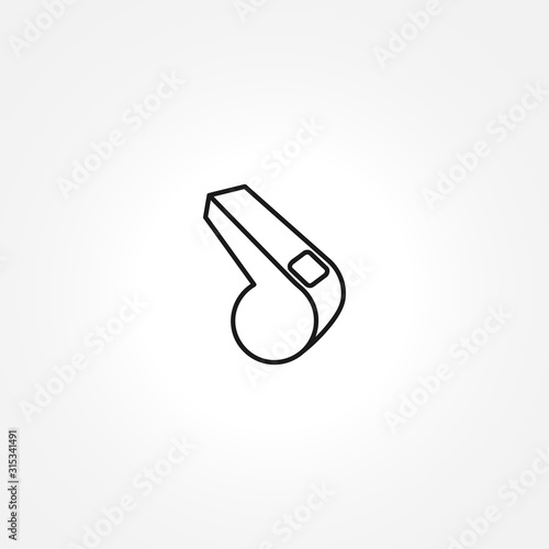 Whistle icon on white background